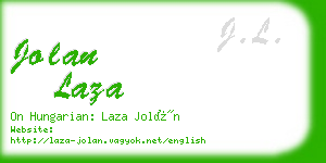 jolan laza business card